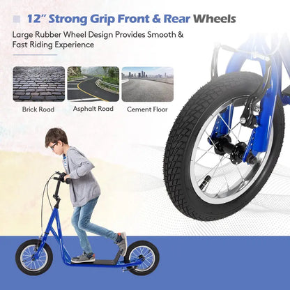 Dual-Purpose Kick Scooter  Lightweight Carbon Steel Frame for Kids and Adults