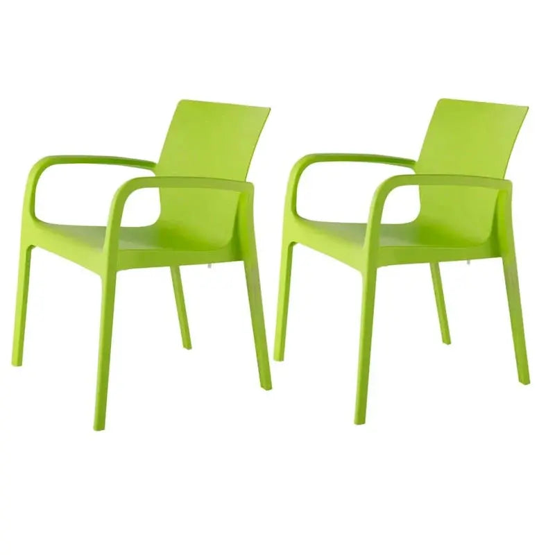 Alissa All-Weather Stackable Dining Armchairs  Resin Outdoor Seating Set of 2