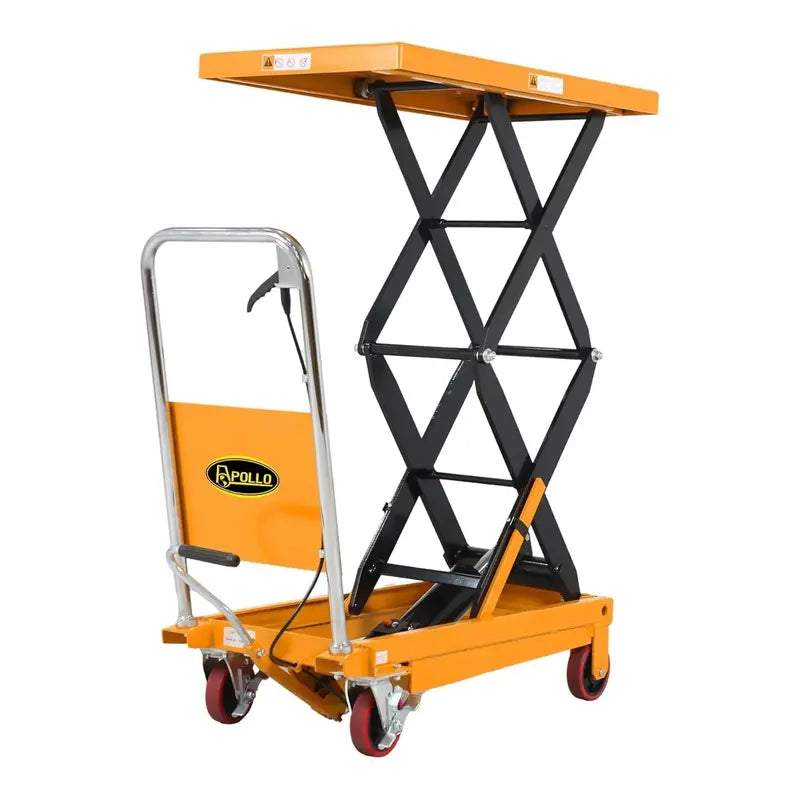 Heavy-Duty Hydraulic Lift Table Cart  770 lb Capacity, Dual-Scissor Design, 51″ Max Height with Safety Guard & Swivel Casters