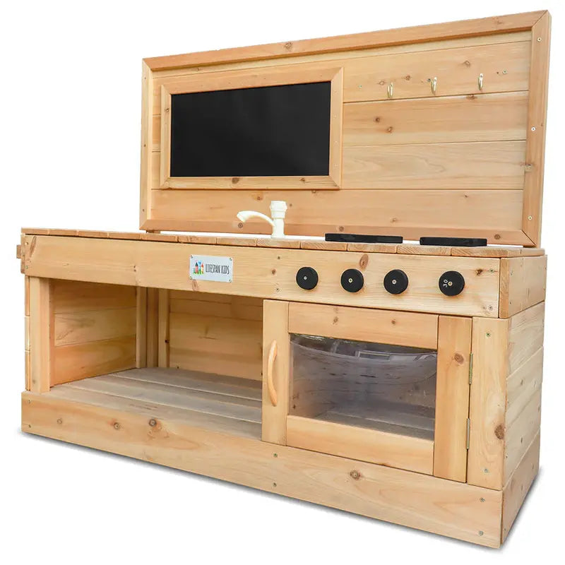 Lifespan Kids Eden Outdoor Play Kitchen  Realistic Pretend Cooking Station for Toddlers