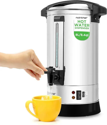 NutriChef 8L Electric Hot Water Dispenser with Rapid Heating and Beverage Safety Features