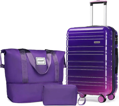 6-Piece Expandable Rolling Luggage Set  Lightweight Hardshell Suitcases with Smooth-Spinning Wheels & Modular Packing Options