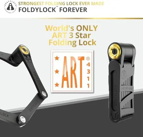 FoldyLock 90cm Folding Bike Lock  High Security, Sold Secure Gold, Anti-Theft Smart Guard with Keys
