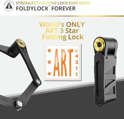 FoldyLock 90cm Folding Bike Lock  High Security, Sold Secure Gold, Anti-Theft Smart Guard with Keys