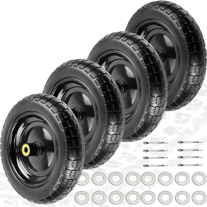 Pontuss 13-Inch Flat-Free Replacement Wheels  Heavy-Duty Tires for GOR Garden Carts