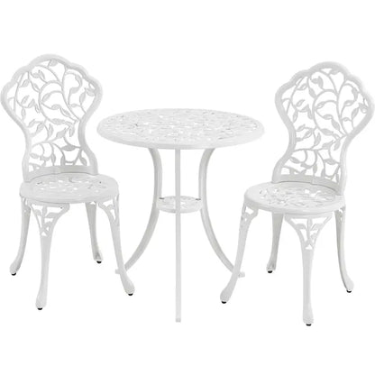 Yaheetech 3-Piece Aluminum Bistro Set  Antique-Finish Patio Chairs + Table