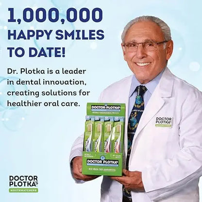 MOUTHWATCHERS Dr. Plotka’s Extra Soft Flossing Toothbrush for Sensitive Teeth & Gums  2 Pack, Multi-Color