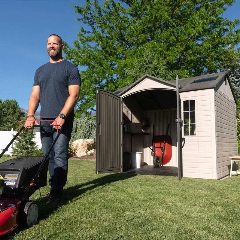 10 ft. x 8 ft. Resin Plastic Side Storage Shed  Weather-Resistant Assembly Required