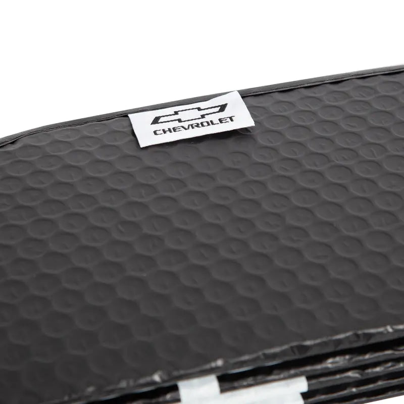 Plasticolor Chevy 58” x 27.5” Universal Fit Accordion Automotive Sunshade, Black, 1 Pc