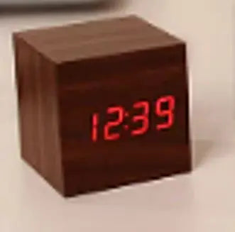 Modern Digital Wall Clock  Sleek Wooden Frame with Clear LED Display