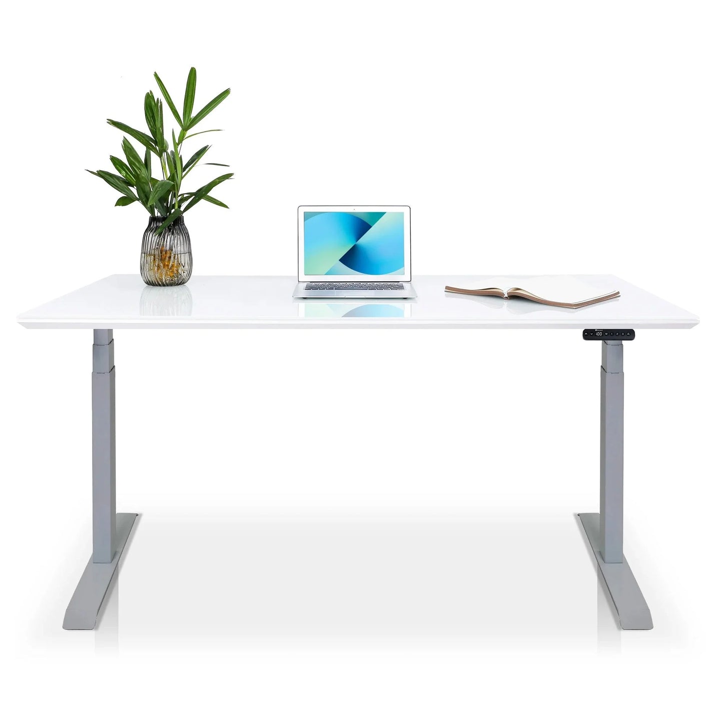 Bureau assis debout avec plateau en verre - DYNAMIC EXECUTIVE