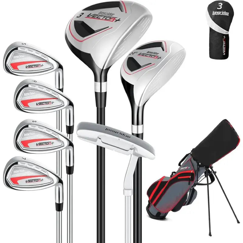 XDriveMax Men’s Complete 8-Piece Golf Club Set  Driver, Irons, Putter, and Stand Bag Included