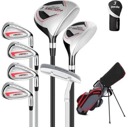XDriveMax Men’s Complete 8-Piece Golf Club Set  Driver, Irons, Putter, and Stand Bag Included