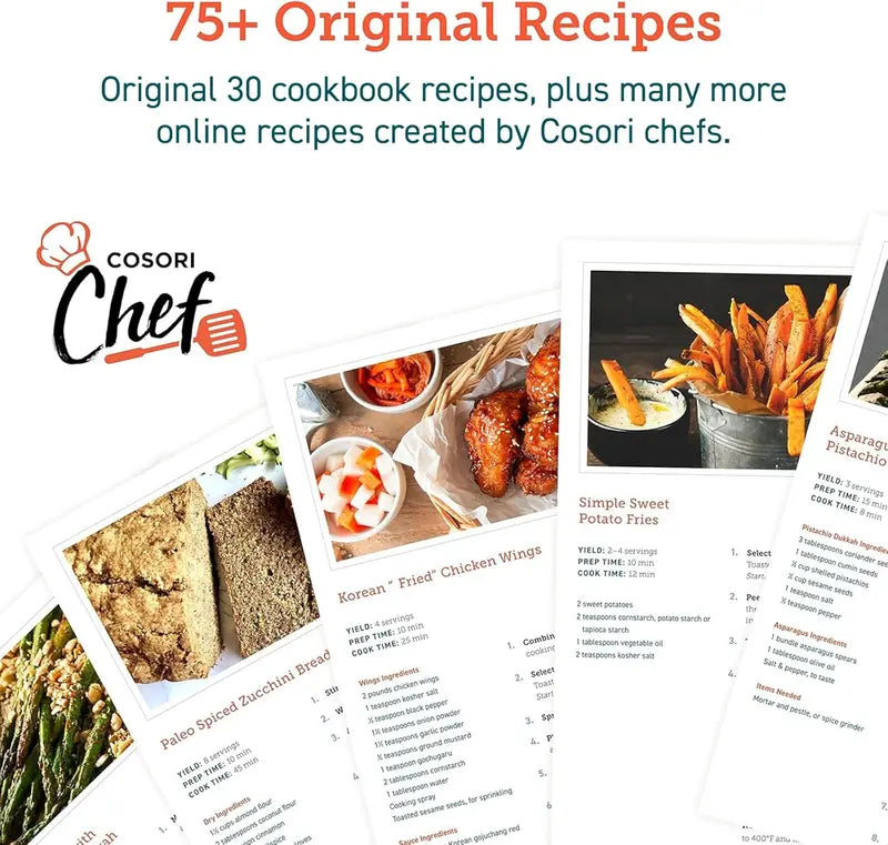 COSORI Smart 12-in-1 Air Fryer Toaster Oven  26-Quart Silver-Stainless Countertop Oven with 75 Recipes and Accessories
