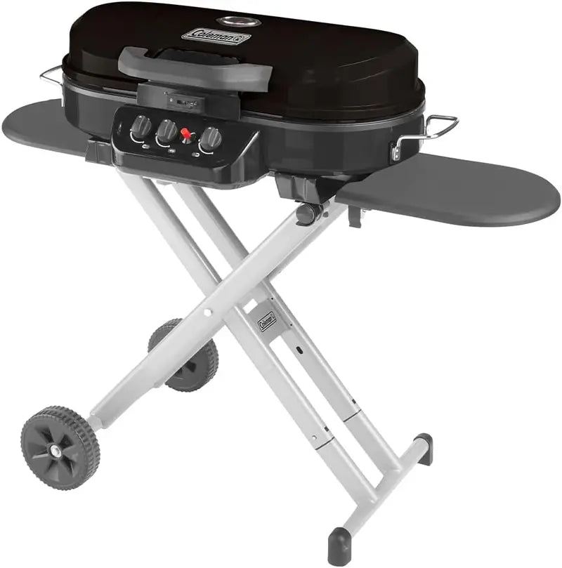 Portable Stand-Up Propane Grill — 3 Adjustable Burners for Outdoor Cooking