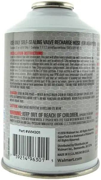SuperTech 3-Pack R-134a 12oz Self-Sealing Refrigerant for Automotive A/C Systems