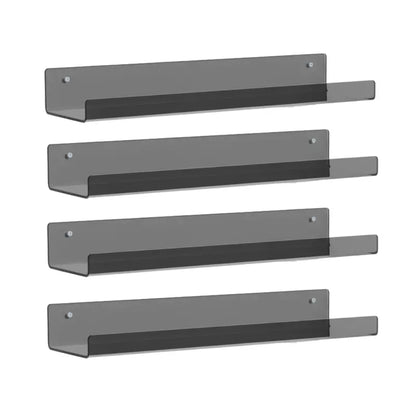 15-Inch Acrylic Floating Wall Shelves  Modern Bathroom Organizer Set
