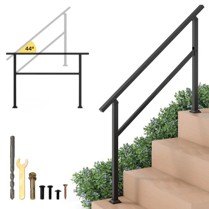 Heavy-Duty Stair Safety Rail Supporting Up to 330 lbs (04 Steps)