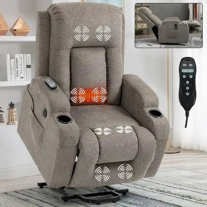 La-Z-Boy Power Lift Recliner with Single-Motor Massage, Heating, and USB Port