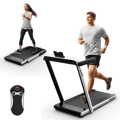Compact Under-Desk Folding Treadmill, 2.25 HP Home Office Walking Treadmill with Touchscreen Control
