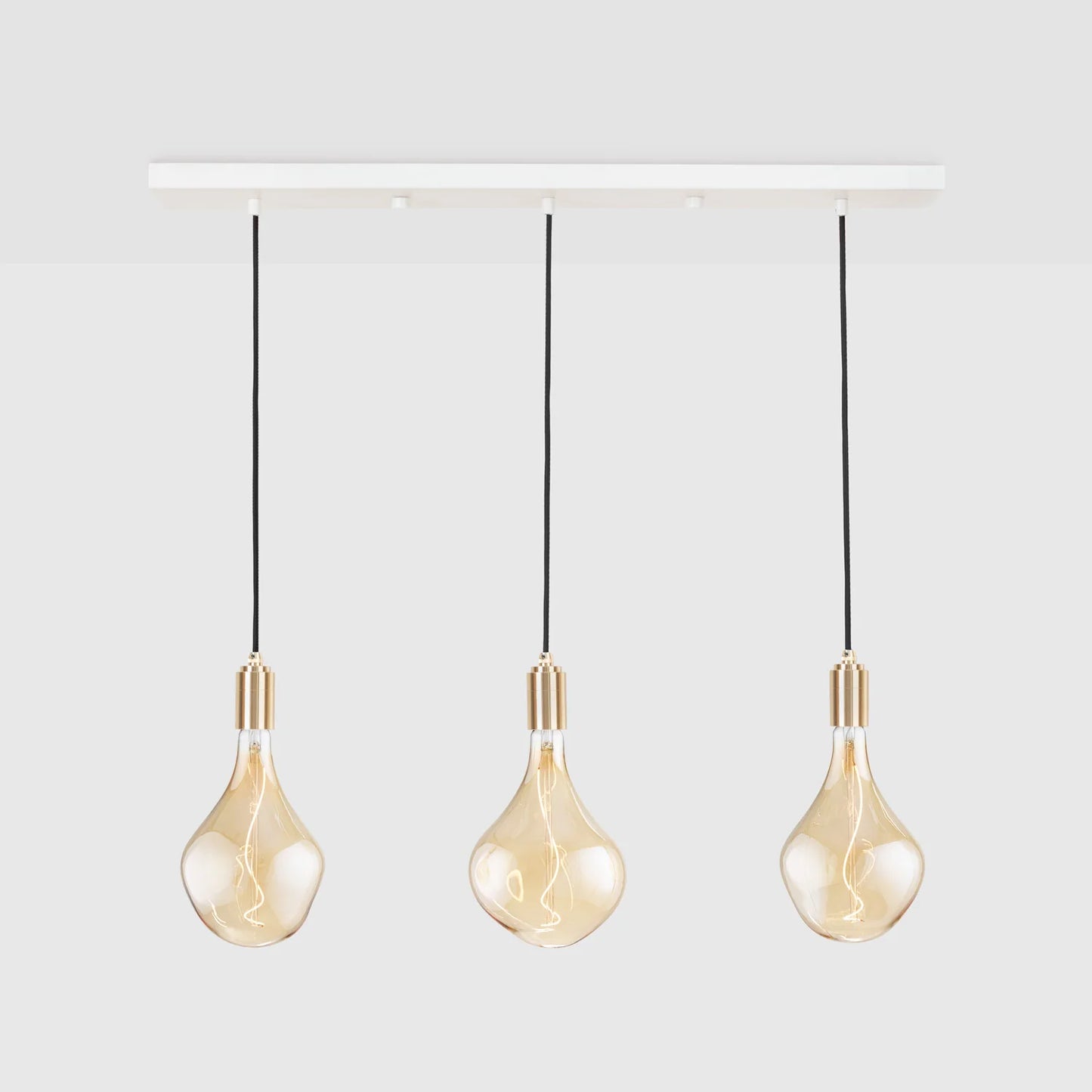 Linear Triple Pendant in Brass