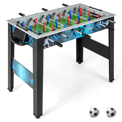 Freestanding Foosball Table with Dual Footballs & Smooth-Rolling Rods for Home Recreation