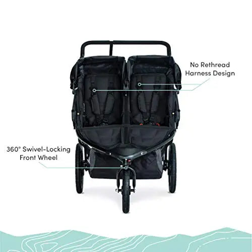 BOB Gear Revolution Flex 3.0 Duallie Stroller  Premium Double Jogging Stroller in Graphite Black