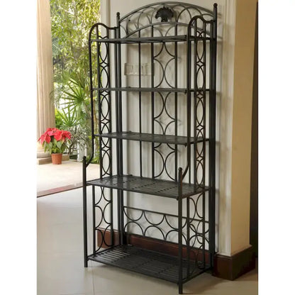 Mandalay 5-Tier Iron Baker’s Rack  Industrial-Style Kitchen Organizer with Adjustable Shelves