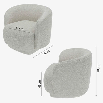 Fauteuil bouclette couleur gris-cr me Victoria
