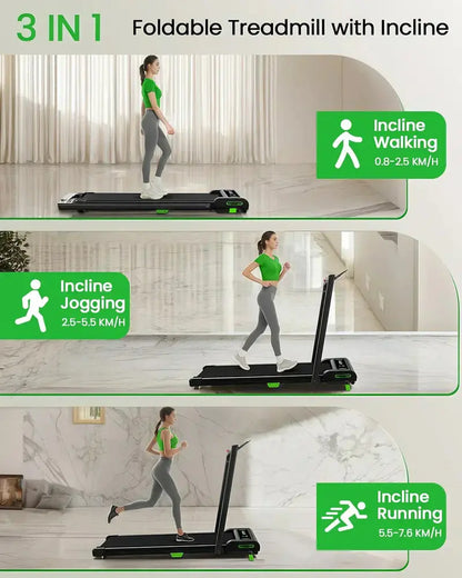 Akluer Compact Incline Treadmill  2.5 HP Under-Desk Model with LED Display & Remote