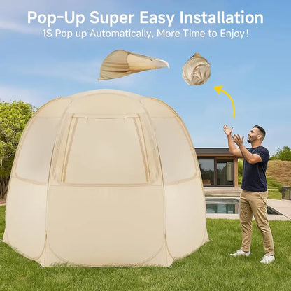 Igloo-Style Screen Gazebo Tent  Spacious Mosquito-Proof Canopy for Garden or Patio, Fits 615 People