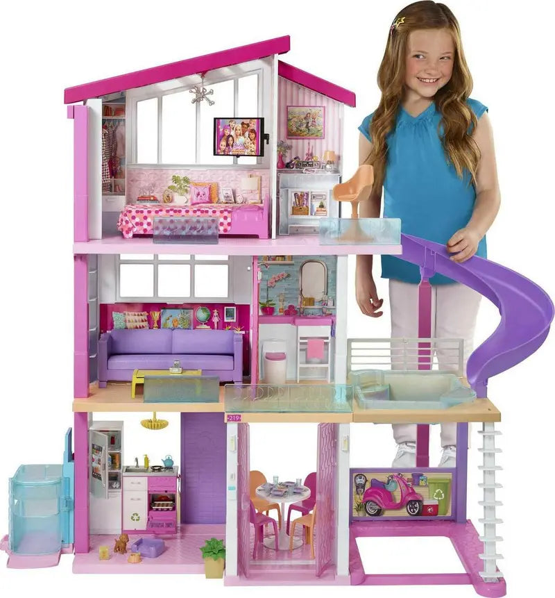 Barbie Dreamhouse Dollhouse  Interactive Playset with Elevator, Lights, Sounds, and Over 70 Accessories