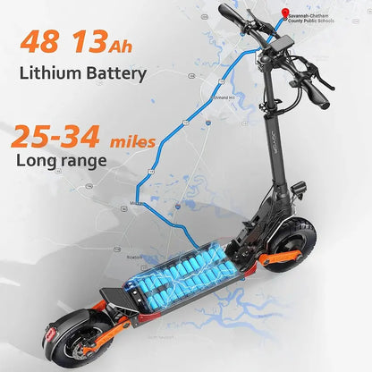 High-Speed Adult Electric Scooter — Hydraulic Brakes, Up to 37 MPH Top Speed