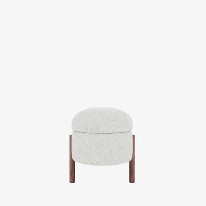 Marianne   Banc coffre de rangement en tissu boucl  cr me
