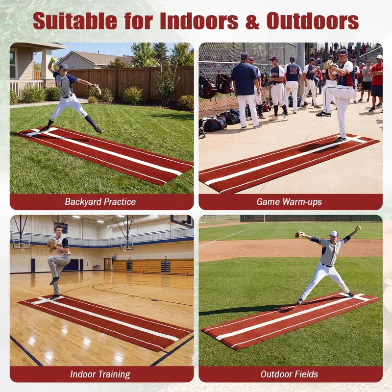 10′ x 3′ Indoor/Outdoor Softball Pitching Practice Mat