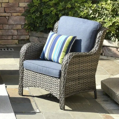 Latimer Wicker 5-Piece Seating Set  All-Weather Rattan Lounge Group with Cushions