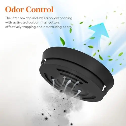 Lifewit Hidden Litter Box with Faux Plant & Scoop | Odor Control & Carbon Filter | Black | Living Room/Bathroom Friendly