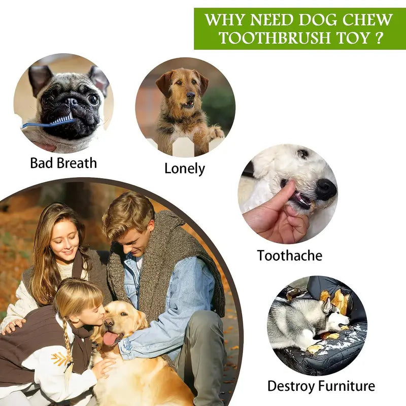 EcoPaws Natural Rubber Dog Toy, Medium to Large Breeds, Durable & Squeaky, Dental Health, Milk Flavor
