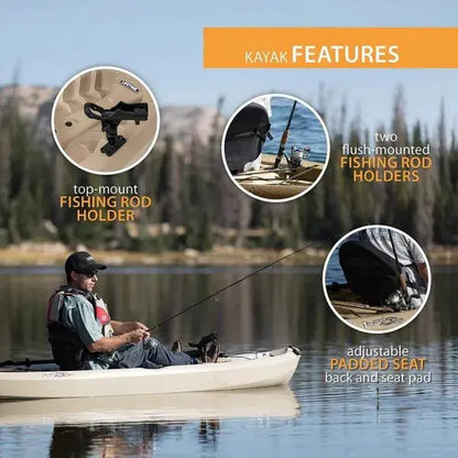 Lifetime Tamarack Angler 100 Fishing Kayak  Stable 2-Person Sit-On-Top Kayak with Included Paddles