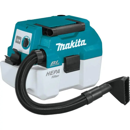 Makita XCV11T 18V LXT HEPA Wet/Dry Vacuum  2-Gallon Portable Dust Extractor with Sealed Filtration for Jobsite Cleanups