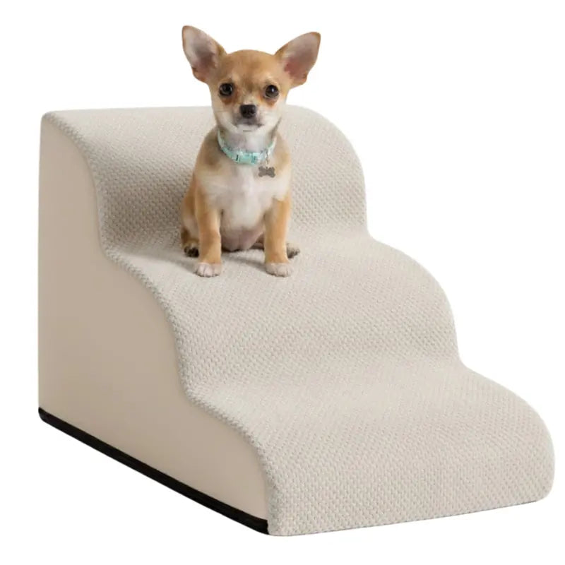 Curved Foam Pet Stairs for Beds and Sofas  5-Step, 28.7-Inch Height