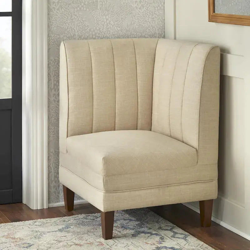 Lifestorey Kerrington 3-Piece Upholstered Banquette Set — Channel-Stitched Back Design