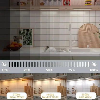 Dimmable Smart Under-Cabinet LED Strip  Tunable White + RGB Colors for Kitchen or Workspace