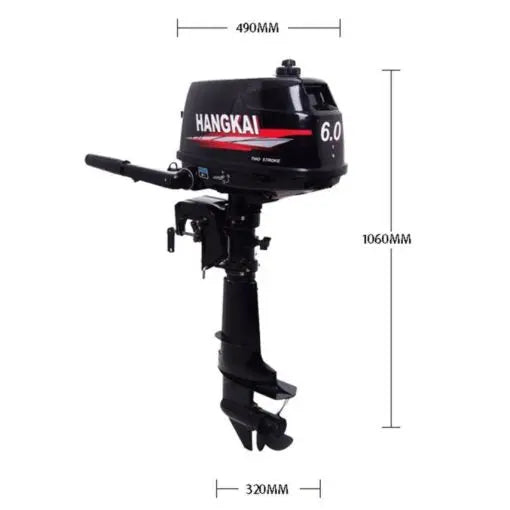 6 HP Lightweight 2-Stroke Outboard Motor  Quick-Start Engine for Fishing Boats