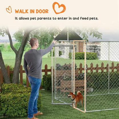 PawHut Heavy-Duty Waterproof Outdoor Dog Kennel  19.7 ft x 7.5 ft