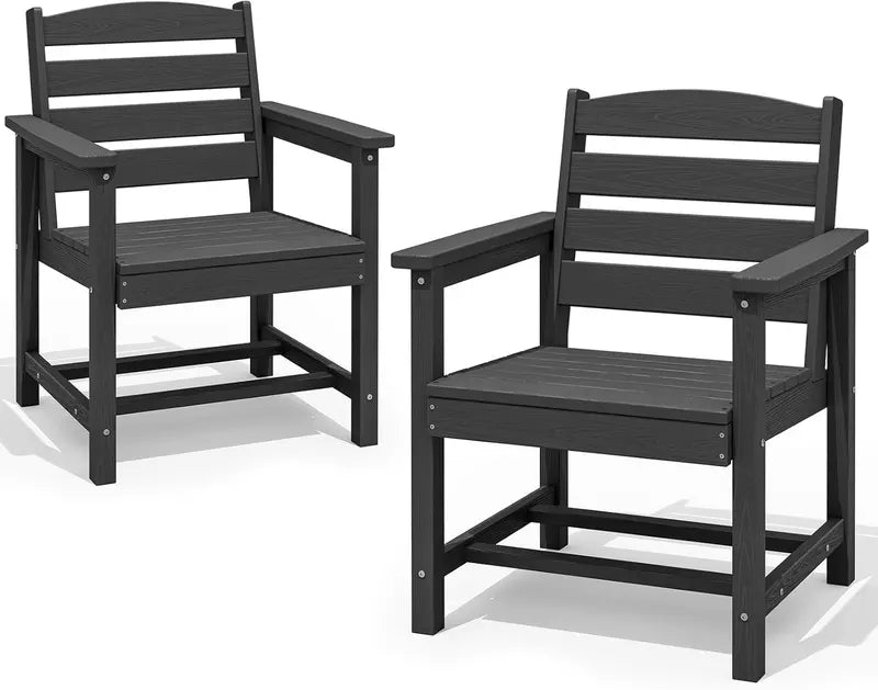 7-Piece HDPE Outdoor Dining Set  Weather-Resistant Table with Umbrella Hole & Six Matching Chairs