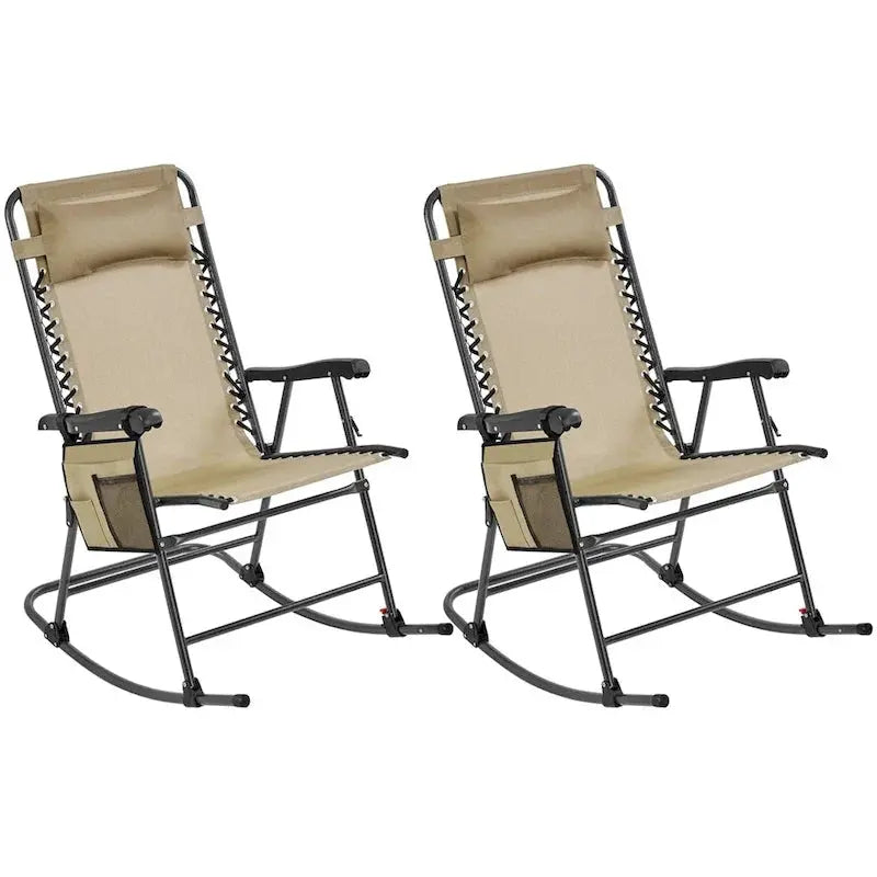 Yaheetech Foldable Outdoor Rocking Chairs — Set of Two, 26-Inch Height