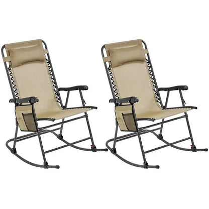 Yaheetech Foldable Outdoor Rocking Chairs — Set of Two, 26-Inch Height