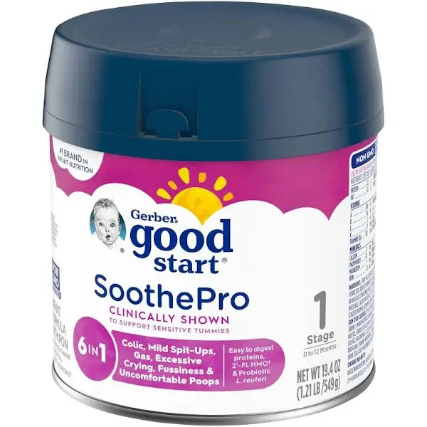 Gerber Good Start SoothePro Milk-Based Formula Powder, Stage 1 (0-12 Months), 19.4 oz