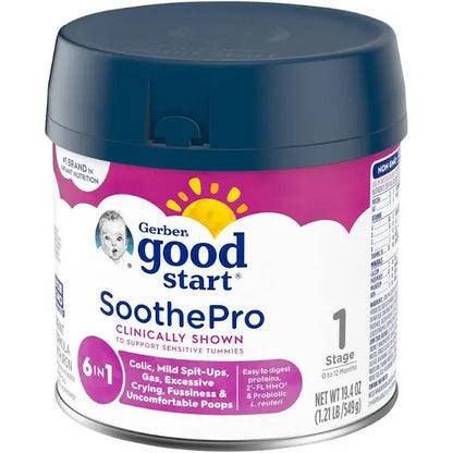 Gerber Good Start SoothePro Milk-Based Formula Powder, Stage 1 (0-12 Months), 19.4 oz